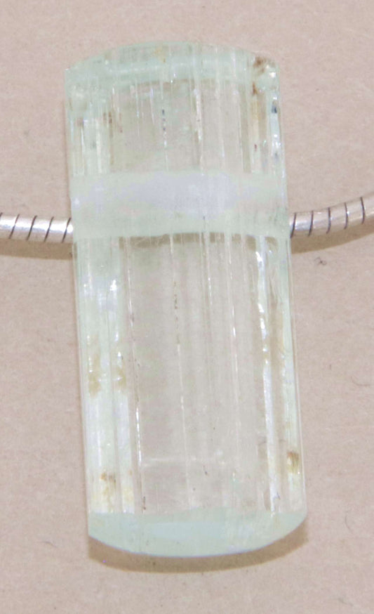 Aquamarin Kristall Trommelstein Edelstein Schmuck Ketten Anhänger - A Qualität #6182