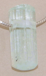Aguamarina cristal piedra rodada gema - Joyas colgante de collar - Calidad A #6180