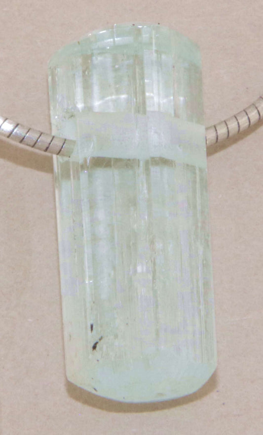 Aquamarin Kristall Trommelstein Edelstein - Schmuck Ketten Anhänger - A Qualität #6180