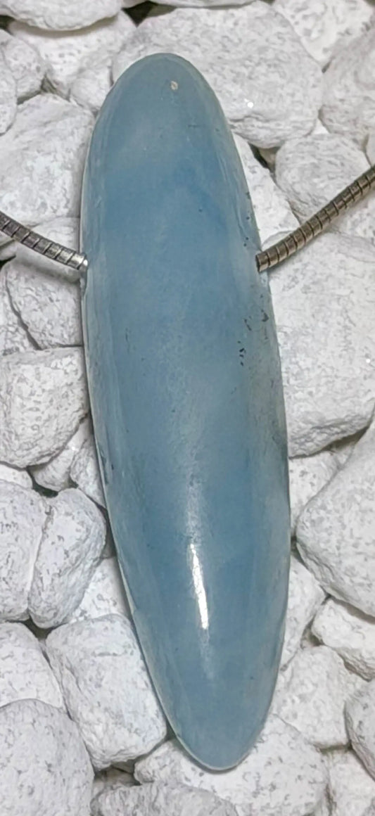 Aquamarin Trommelstein Edelstein Schmuck Ketten Anhänger - A Qualität #7350