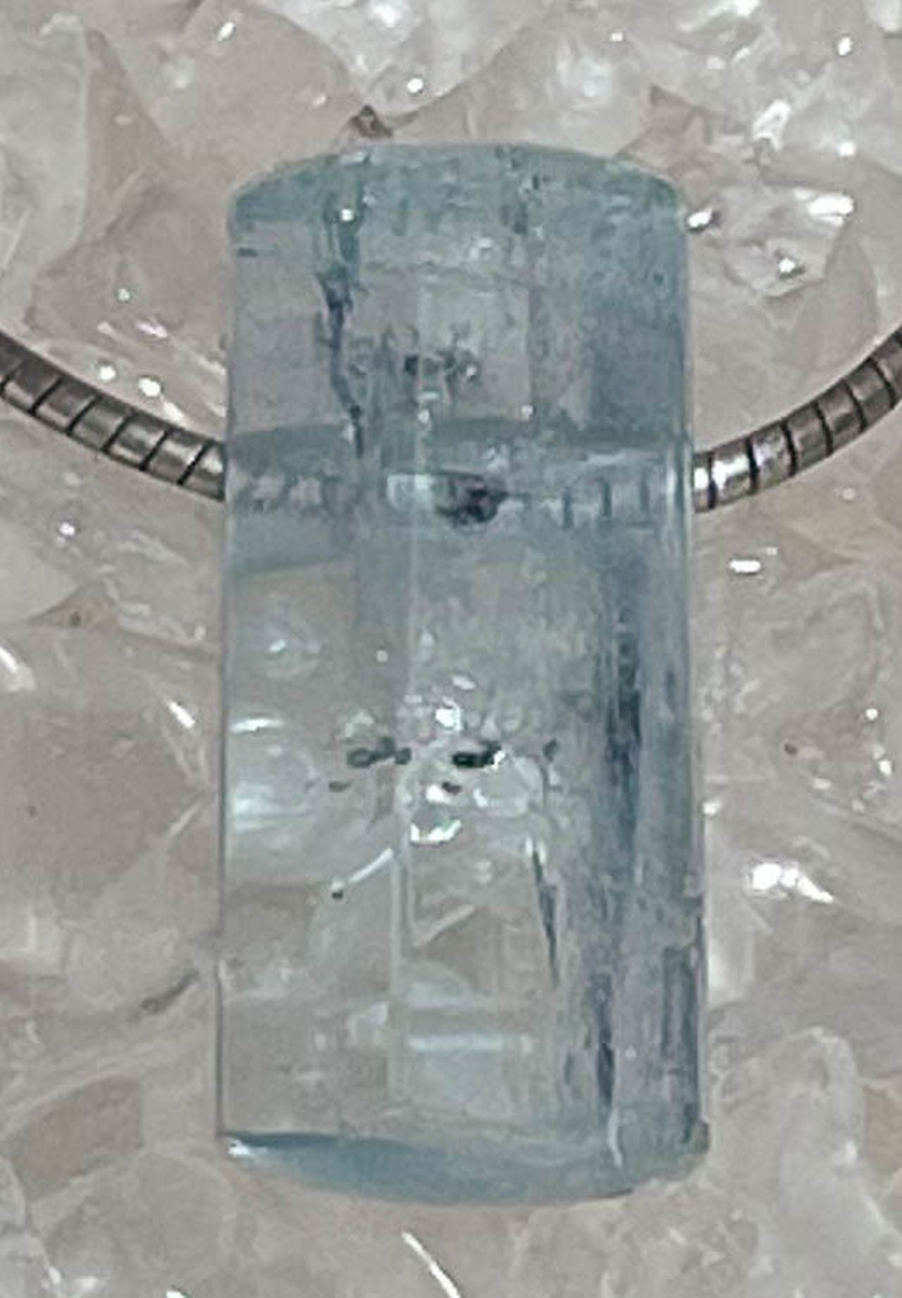 Aquamarin Kristall Trommelstein Edelstein Schmuck Ketten Anhänger - A Qualität #6181