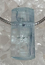 Aquamarin Kristall Trommelstein Edelstein Schmuck Ketten Anhänger - A Qualität #6181