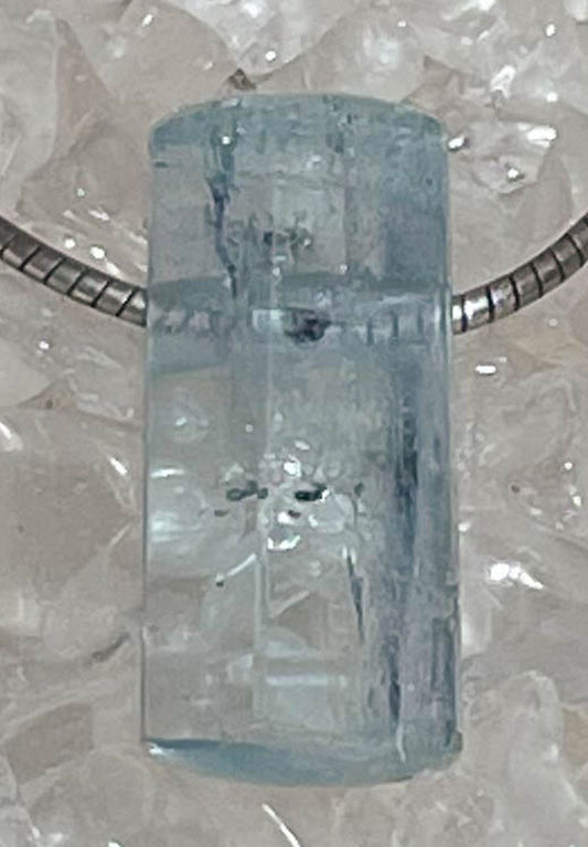 Aquamarin Kristall Trommelstein Edelstein Schmuck Ketten Anhänger - A Qualität #6181