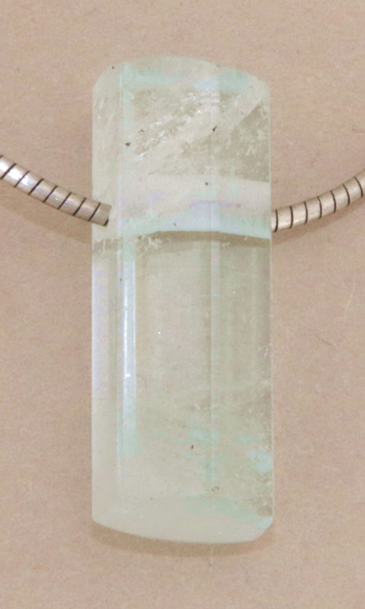 Aquamarin Kristall Trommelstein Edelstein Anhänger - A Qualität #6177