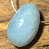 Aquamarin Trommelstein Edelstein Schmuck Ketten Anhänger - A Qualität #7351