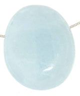 Aquamarina, piedra tamboreada, gema, joyas, colgante de cadena - Calidad A #7352 - seelensteinchen