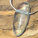 Aquamarine Tumbled Stone Gemstone Jewelry Chain Pendant - A Quality #7350