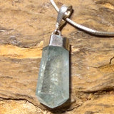 Aquamarin Trommelstein Edelstein Schmuck Ketten Anhänger mit 925er Silber Öse - A Qualität #7050