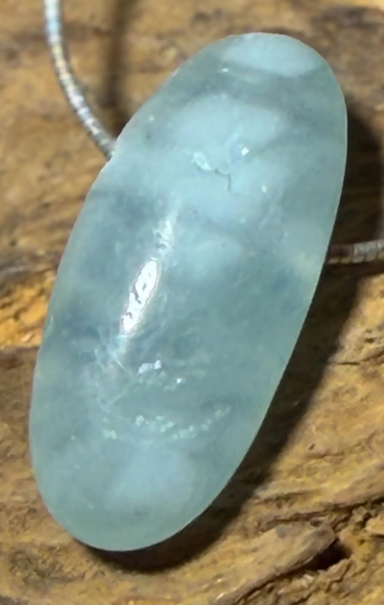 Aquamarin Trommelstein Edelstein Schmuck Ketten Anhänger - A Qualität #7352 - seelensteinchen