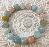 Aquamarin - Heliodor - Morganit Edelstein Armband Multicolor - Beryll - Schmuck - 925er Silber