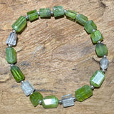 Aquamarin - Peridot Edelstein Armband - Beryll - Schmuck - 925er Silber - #7210