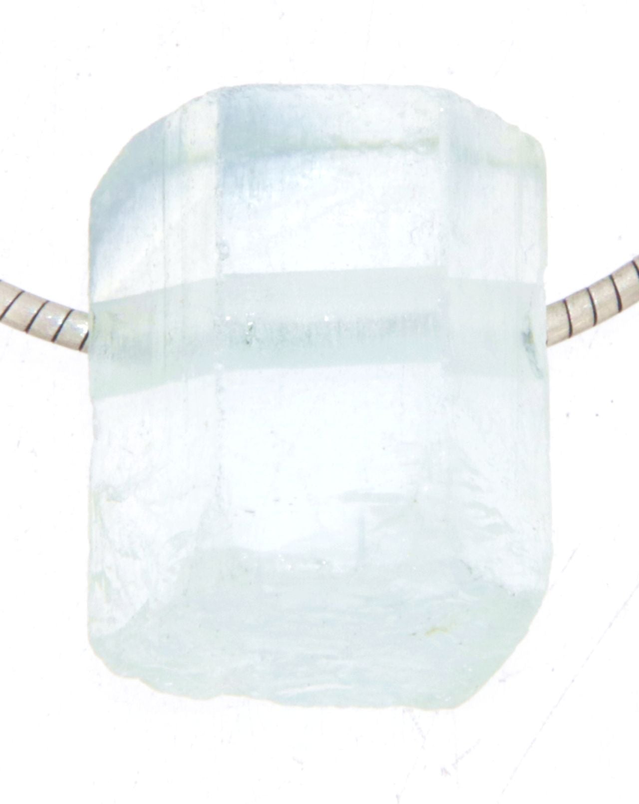 Aquamarin Kristall Trommelstein Edelstein Schmuck Ketten Anhänger - A Qualität #6184