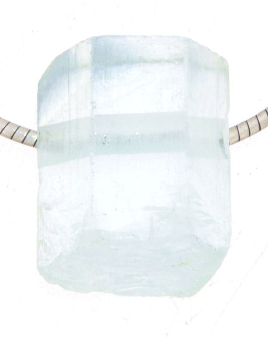 Aquamarin Kristall Trommelstein Edelstein Schmuck Ketten Anhänger - A Qualität #6184