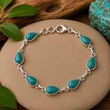 Arizona Türkis - Amazonit Edelstein Armband - Edelsteinarmband - Schmuck 925er Silber #8098