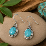 Arizona-Türkis Ohrringe aus Edelstein Schmuck 925er Silber – elegante Ohrhänger #8096
