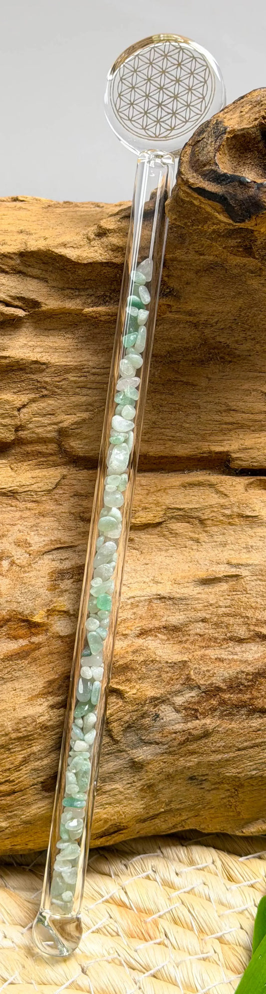 Edelsteinwasser Aventurin PREMIUM Vital Crystal Water Stick - Blume des Lebens - Wasseraufbereitung - seelensteinchen