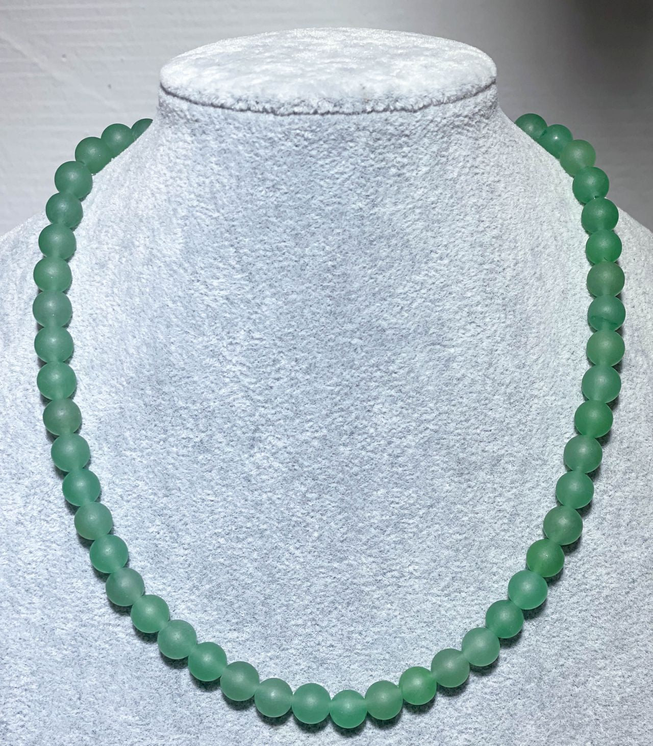 Aventurin matt - Edelstein Schmuck Kette - Collier - Edelsteinkette - 925er Silber #5321