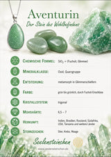 Edelsteinkarte Aventurin DIN A7 – liebevoll gestaltete Informationskarte