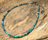 Pulsera de Azurita Malaquita facetada de piedras preciosas - Plata 925 - #7370