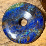 Azurit Malachit Donut - PI Scheibe Schmuck Ketten Anhänger 40mm - A Qualität #5142 - seelensteinchen