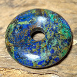 Azurit Malachit Donut - PI Scheibe Schmuck Ketten Anhänger 40mm - A Qualität #8182