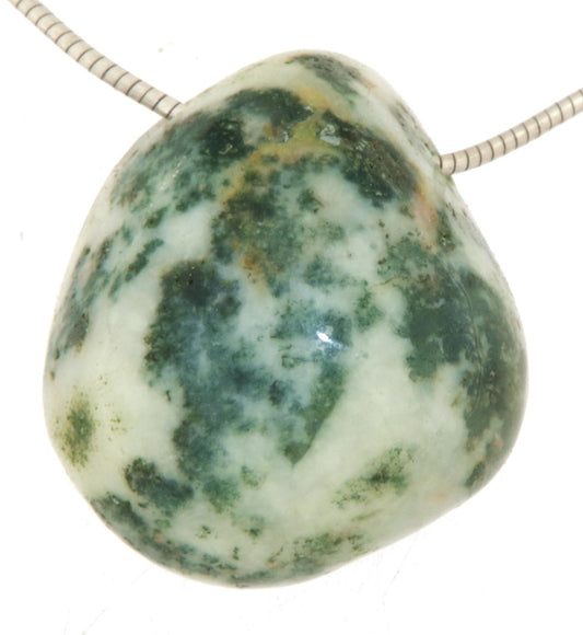 Baumachat - Achat Trommelstein Edelstein Schmuck Ketten Anhänger - A Qualität #0078
