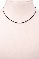 Cordón de algodón NEGRO - 45cm con mosquetón de plata 925 - Cadena de joyería #2103