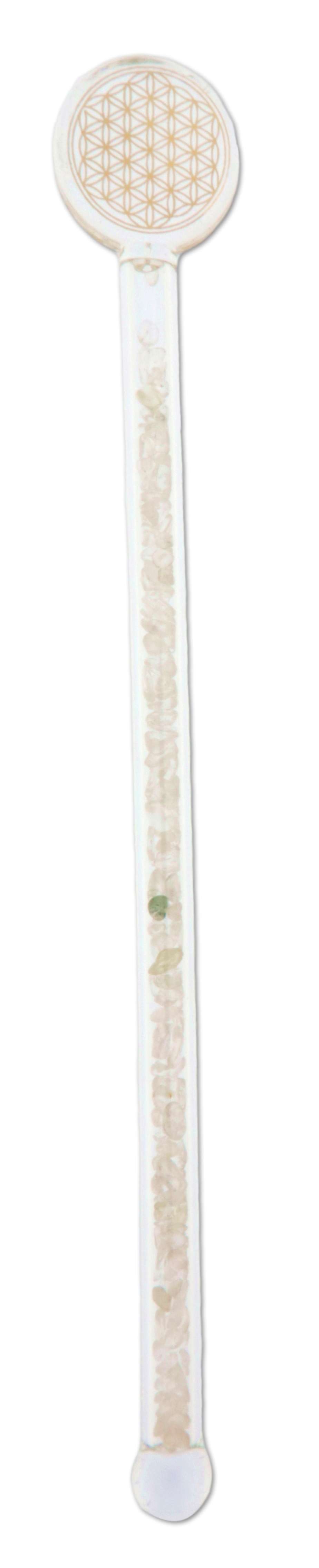 Edelsteinwasser Bergkristall PREMIUM Vital Crystal Water Stick - Blume des Lebens - Wasseraufbereitung - seelensteinchen #596