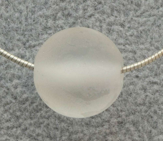Bergkristall matt Kugel Anhänger 16mm - Trommelstein Anhänger - Edelstein A Qualität #6117
