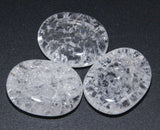 Bergkristall gecracked - Edelstein - Trommelstein - Scheibenstein - Handschmeichler - A Qualität #6481