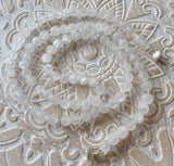 Bergkristall Edelstein Kette mit - Collier - mattiert - 925er Silber #5290