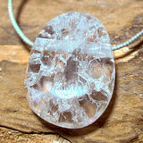 Cracked Rock Crystal Tumbled Stone Gemstone Jewelry Pendant - A Quality - #5445