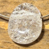 Bergkristall gecracked Trommelstein Edelstein Schmuck Ketten Anhänger - A Qualität - #5445