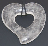 Colgante Corazón de Cuarzo Cristal de Roca Pulido, Calidad A #6956