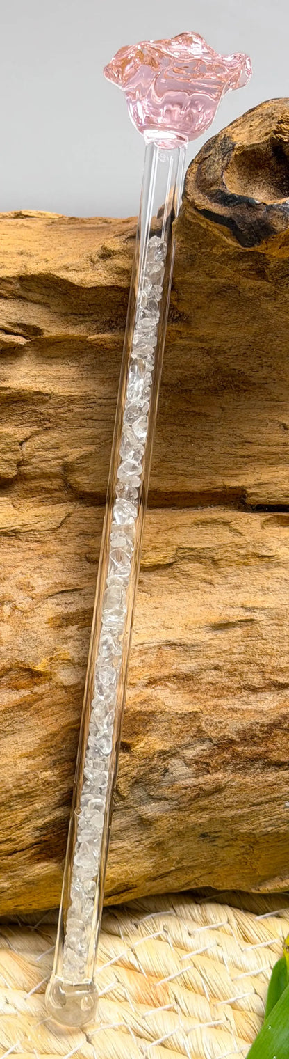 Edelsteinwasser Bergkristall PREMIUM Vital Crystal Water Stick - Blume - Wasseraufbereitung - seelensteinchen #5966