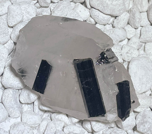 Turmalin - Bergkristall - Albit Rohstein - Handschmeichler - Mineralien - Edelstein - A Qualität #7176