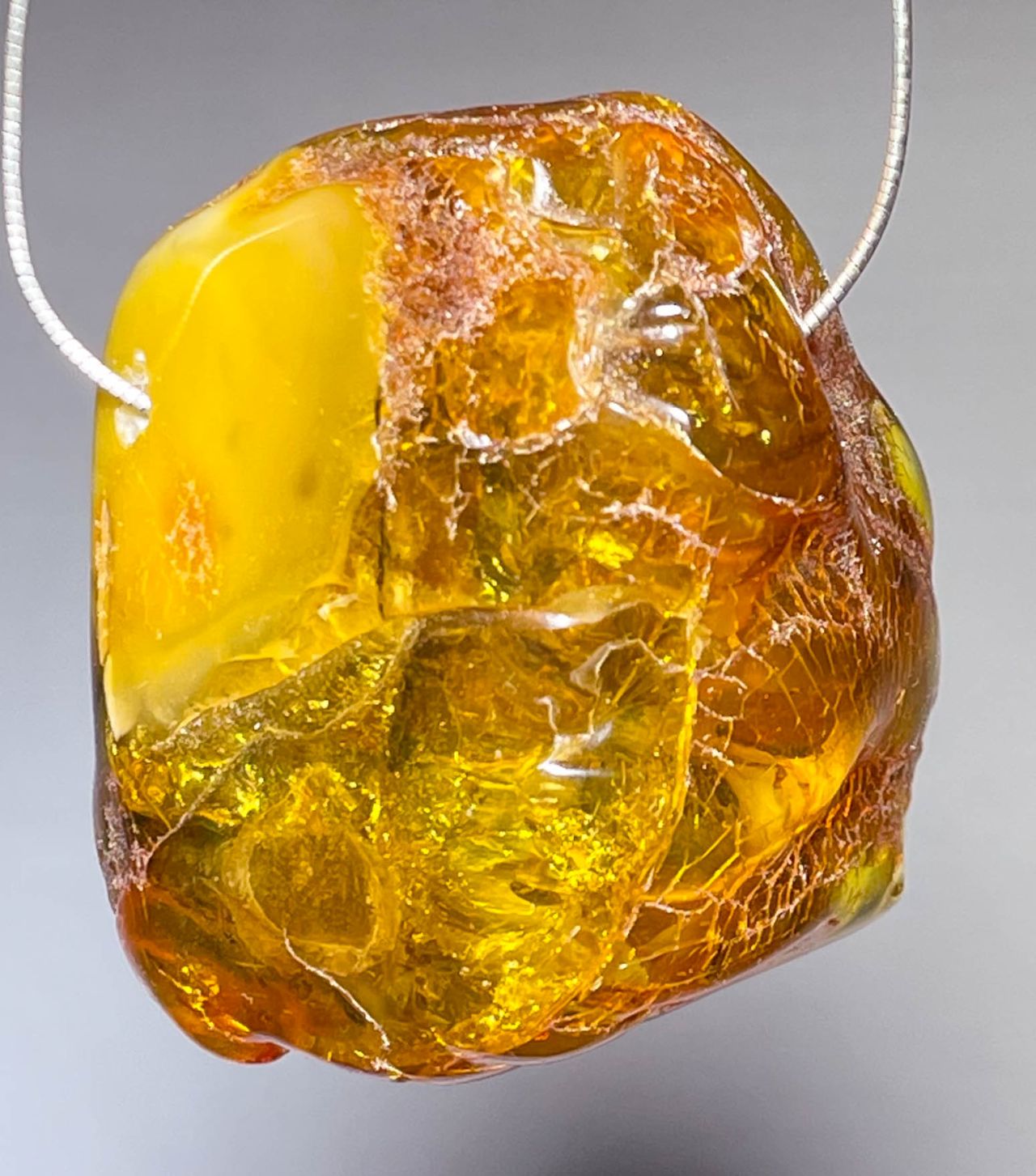 XXL Bernstein Edelstein Schmuck Ketten Anhänger - baltic amber #7231