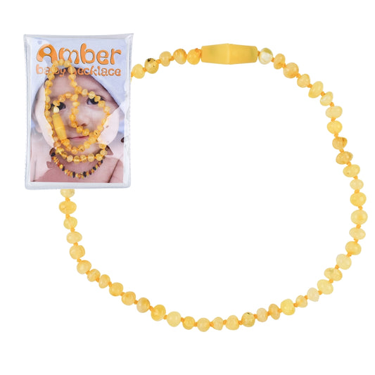 edle Baby Edelstein Bernstein Kette geknotet mit Sicherheitsverschluss #7159