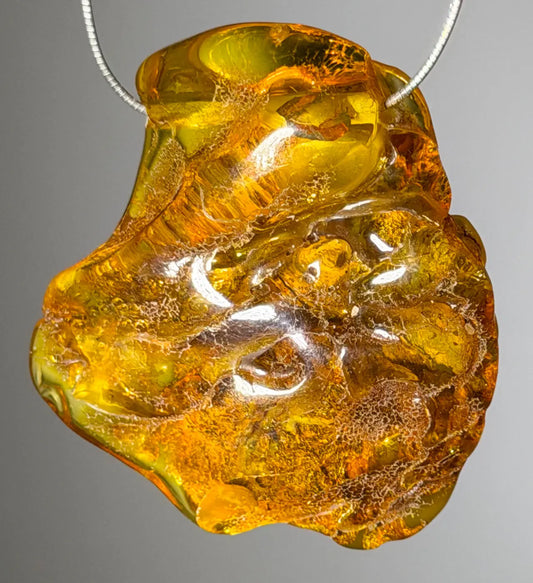 XL Bernstein Edelstein Trommelstein - Schmuck Anhänger - baltic amber #0137 - seelensteinchen