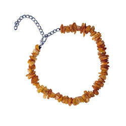 Bernstein Edelstein Kette - Edelsteinkette für Hunde - Metallverschluss - 50 - 68cm - #6402