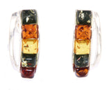 Pendientes con ámbar - Multicolor - Calidad A - Plata 925 #5533