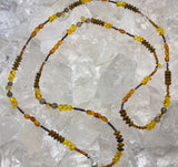 Bernstein - Citrin - Rutilquarz - Edelstein Kette - Collier - Edelsteinkette - 925er Silber #6153