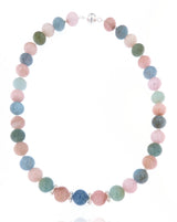 Beryll Edelstein Schmuck Kette - Aquamarin - Morganit - 925er Silber #5106