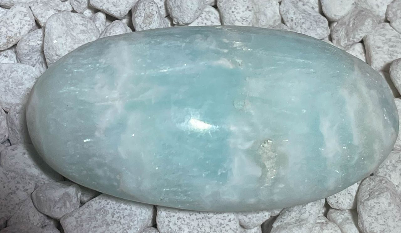 blauer Calcit Seifenstein A Qualität - Massage - Seifenstein - Handschmeichler #6305