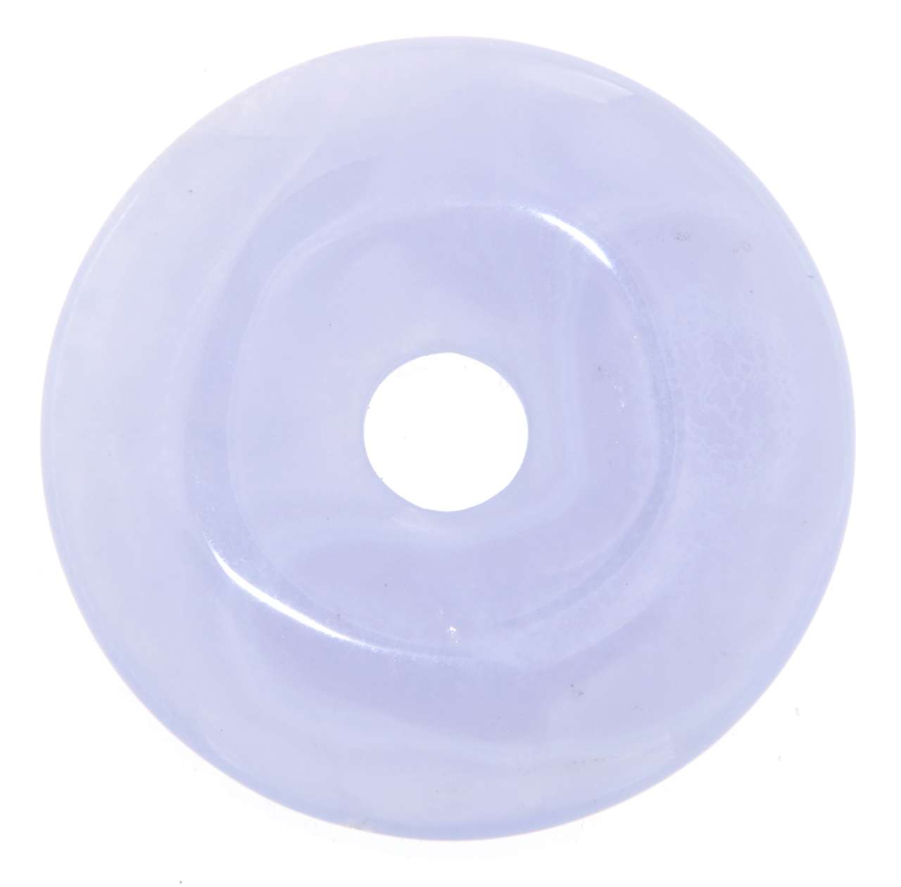 blauer Chalcedon Donut - PI Scheibe - Edelstein Anhänger 40mm - A Qualität #6359