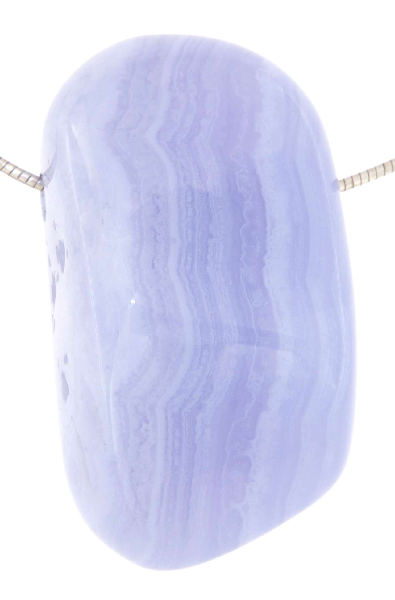 XL blauer Chalcedon Trommelstein Edelstein Schmuck Anhänger - A Qualität #6752