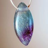 Fluorite Navette Gemstone Jewelry Necklace Pendant - A Quality #2289