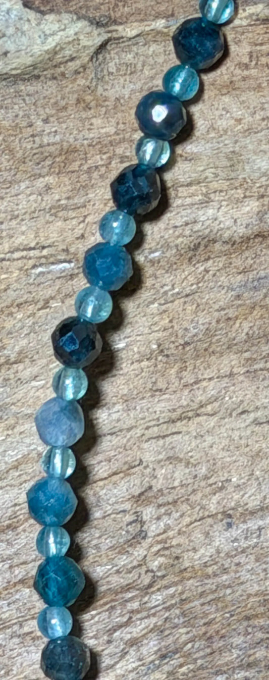 blauer Turmalin - Indigolith Edelstein Schmuck Kette facettiert - 925er Silber #7386