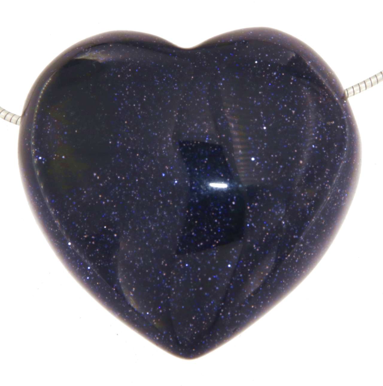 Herz Blaufluss Trommelstein Edelstein Schmuck Ketten Anhänger - A Qualität #6961