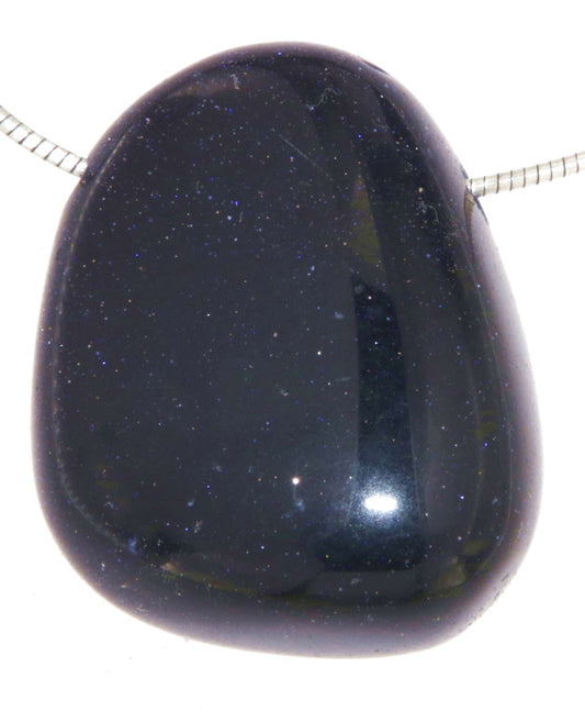 Blaufluss Trommelstein Edelstein Schmuck Ketten Anhänger - A Qualität #0110
